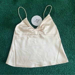 Princess Polly champagne satin top